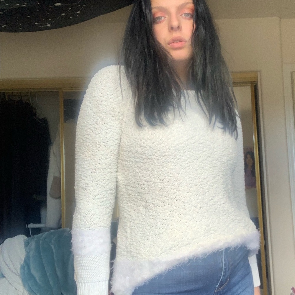 White Fluffy Sweater